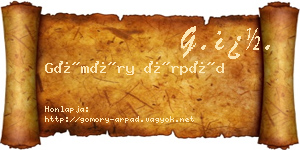 Gömöry Árpád névjegykártya