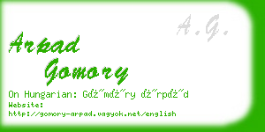 arpad gomory business card